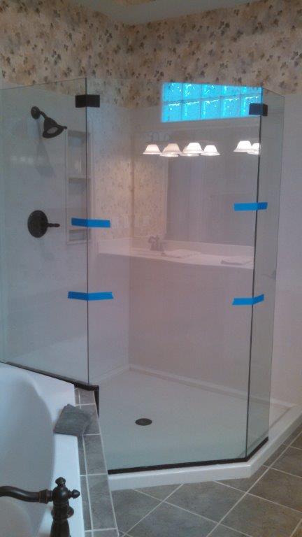 New glass enclosed shower, after