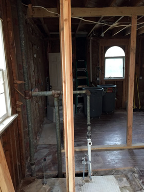 Waldo Demolition: The plumbing in the Allmon house is old, but solidly built.